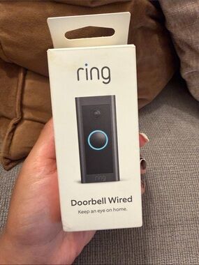 Ring Doorbell Wired - Black with Blue Accent
